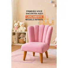INFANTIL - Cadeira Infantil Mini Petala Para Crianças de 01 a 08 Anos Pes Palitos Veludo Premium