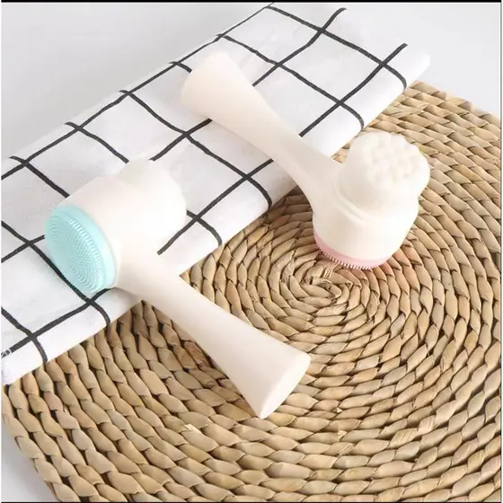 Escova de Limpeza Multifuncional Dupla Face em Silicone / Limpador Facial / Escova Portátil 3D / Limpeza Facial