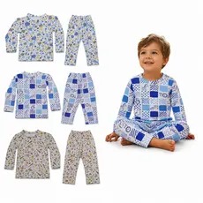 Kit 03 Pijama Manga Longa Masculino Infantil Menino 02 Ao 16 100% Algodão Para Dormir Conforto
