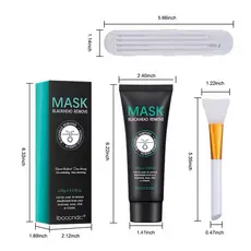 kit  Máscara negra de Limpeza Profunda de pele Removedor de  cravos Poros Encolhíveis com Ferramenta para Acne