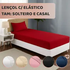 Lençol Solteiro Casal Queen King com Elástico Avulso Micropercal 400 FIOS Cama Cores Vivas
