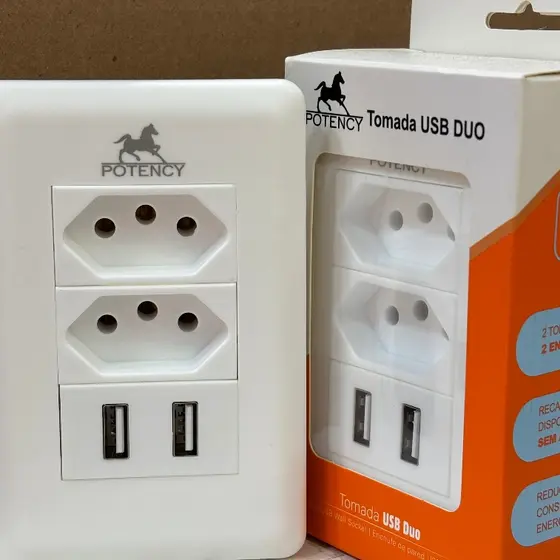 Tomada de Parede com Entrada USB - Carregador Universal para Dispositivos Móveis Casa e Escritório, Prático e Eficiente