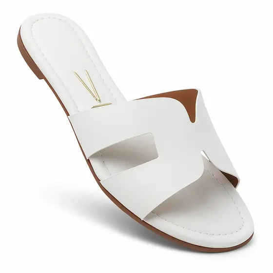 Sandália Rasteirinha Vizzano Feminina Brilho Original 6371 Branco