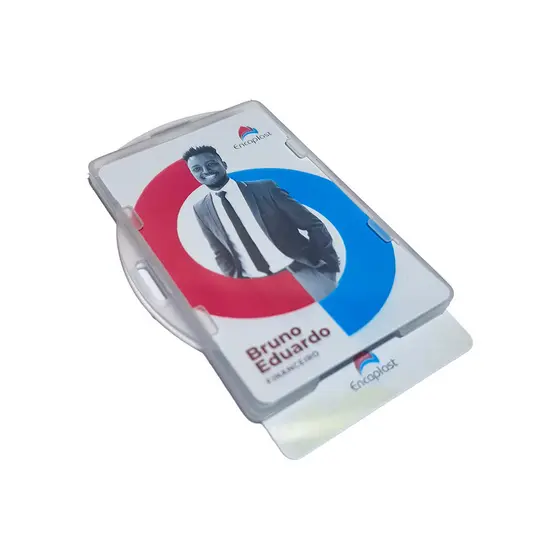 Porta Crachá Duplo Para 2 Crachá Cartão Rígido 54x86mm C/10