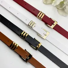 Cinto feminio fino fivela dourada passador em metal kit com 2 cintos ou 1 cinto 1.5cm de largura