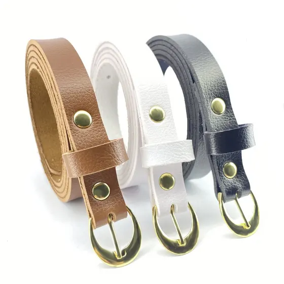 kit 3 cinto feminino fivela dourado