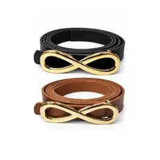 kit 2 ou 1 Cinto fino Feminino com Fivela  Infinito Longa para Ajuste Perfeito