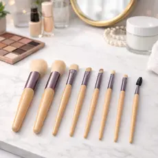 Kit de Pincéis de Maquiagem mini Profissional 8 Peças blush sombra base esfumar Cerdas cilios Macias