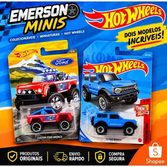 Hot Wheels carrinho coleção Ford Bronco produto original Mattel 1/64