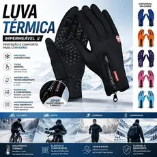 Luva Térmica Impermeável Moto Bike Frio Touch Screen Inverno Antiderrapante Unissex Emborrachada