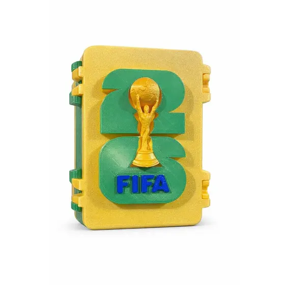Porta Figurinha Copa 2026 em 3D – Estojo Organizador Álbum com 2 Compartimento Interno Fácil Remoção
