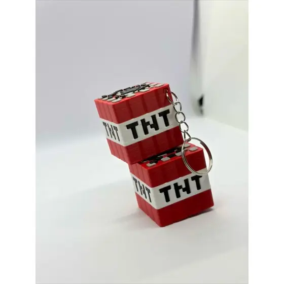 Chaveiro Articulado Bloco de Dinamite TNT Estilo Pixel Gamer 3D Colecionável