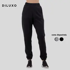 Calça Jogger Feminina Moletom Inverno Confortável Cintura Alta