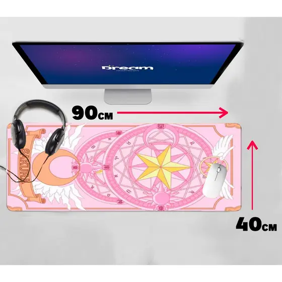 Mouse Pad Sakura Card captors Grande Extra Grande 90x40 Personalizado Costurado cardcaptor