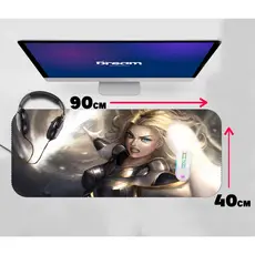 Mouse Pad Gamer Lux League of Legends LOL Extra Grande 90x40 Personalizado borda costurada mousepad