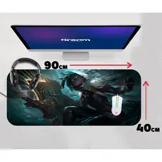 Mouse Pad Gamer Senna League of Legends LOL Extra Grande 90x40 Personalizado borda costurada mousepad