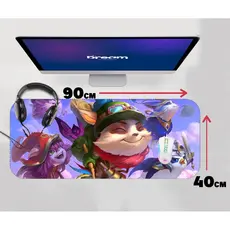 Mouse Pad Gamer Teemo League of Legends LOL Extra Grande 90x40 Personalizado borda costurada mousepad