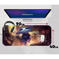 Mouse Pad Gamer Yuumi League of Legends LOL Extra Grande 90x40 Personalizado borda costurada mousepad violet