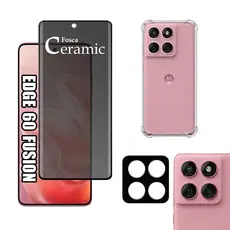 KIT Para Motorola Edge 60 Fusion - Película de Privacidade Fosca 9D - Capa - Câmera