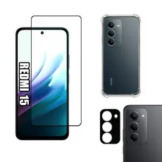 KIT Para Xiaomi Redmi 15 - Película de Vidro 3D - Capa - Câmera