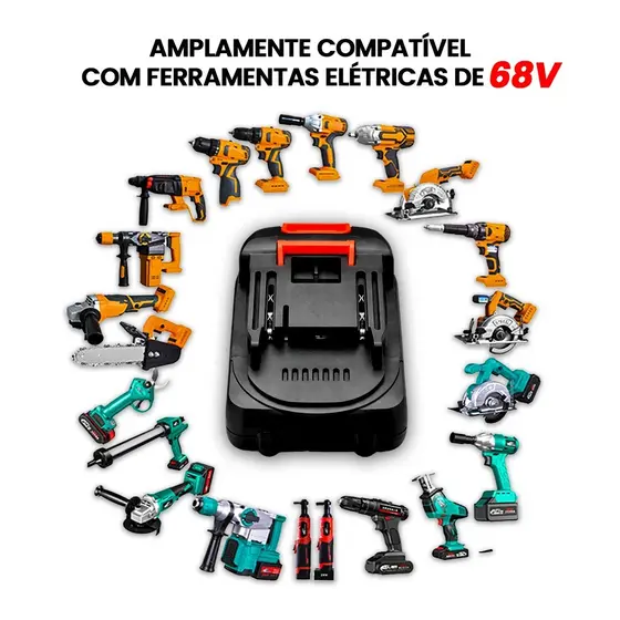 Bateria Li-ion Para Parafusadeira Furadeira Chave De Impacto Soprador Martelete Ou Ferramentas Elétrica 68V