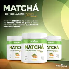 Matchá com Colágeno Pó para bebida Matcha com Colágeno Nutrivale 200g Chá verde Matcha com Colágeno Colágeno Verisol