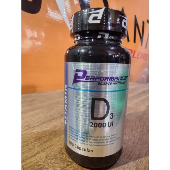 Vitamina D3 2000 UI 100 Cápsulas Softgel | Colecalciferol | Absorção de Cálcio e Fósforo