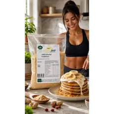 Chás e Temperos JMF Farinha de Amendoim 500g Sem Pele Moído Para Receitas Fitness e Culinária