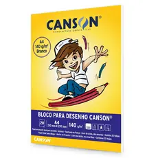 Bloco Papel Canson Desenho Escolar Branco 140g A4 20 Folhas