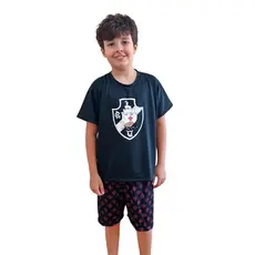 Pijama infantil Masculino times VASCO ESCUDO BRANCO
