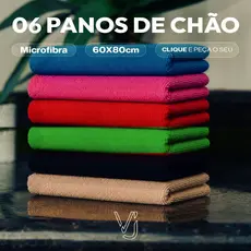 06 Un Pano De Chao Microfibra Gigante 60x80 Multiuso Limpeza Prato Carro Atoalhado Absorvente Toalha