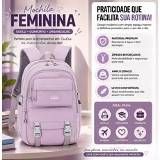Mochila Bolsa Media Impermeavel Feminina Escolar-Trabalho-Viagem 6017