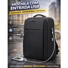 Mochila Masculino e Feminino Para Notebook Moda 18l 15.6 Polegadas Fone de ouvido e USB Executiva
