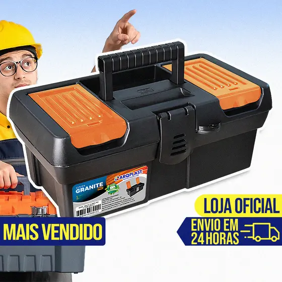 Maleta Caixa de Ferramentas Plástica Grande Completa Alta Organizadora Resistente Eletricistas Pesca Durável