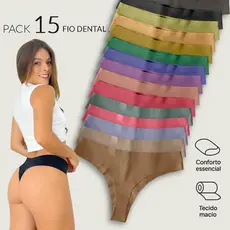 15 Calcinhas Fio Dental Invisível – Sem Costura Laser, Confortáveis, P a GG