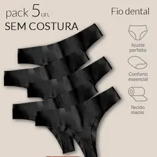 Kit 5 Calcinha Sem Costura Fio Dental Corte a Laser Não Marca