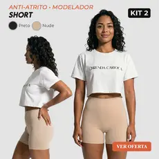 Kit 2 Shorts Segunda Pele Feminina – Cintura Alta, Não Marca, Modelador, Alivia atrito