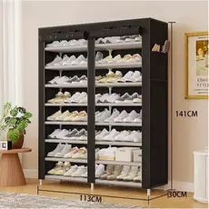 Sapateira Organizador 9 Prateleiras Duplo Dobrável 9 Andares Duplo Com Capa Cabe 54 Pares Sapatos