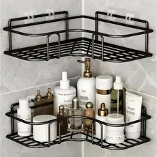 Suporte Banheiro Porta Shampoo Organizador Banheiro Metal Sem Furos Fixação Fácil Resistente Premium