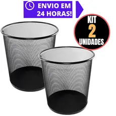 Lixeira 10 Litros De Metal Aramado Cesto Lixo Reforçado Para Escritorio Casa Quarto Banheiro