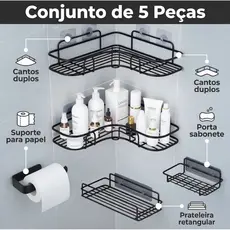 1/2/3/5 Prateleira Suporte De Banheiro Para Parede Cozinha Com Alto Adesivos Porta Shampoo Rack com