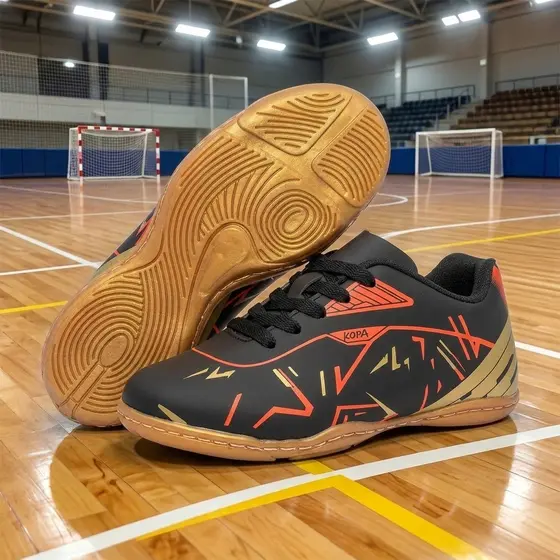 Chuteira Masculina Infantil Futsal Society Quadra Sintética Antiderrapante Resistente Confortável e Costurada 28-33