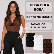 Blusa Feminina Regata Gola Boba Suplex Premium Regata Drapeada Blusinha Regata Verão