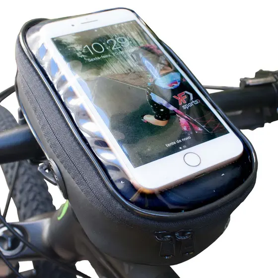 Bolsa de Guidão Impermeável para Celular e GPS – Ideal para Bicicletas e MTB, Protege Seu Dispositivo com Estilo