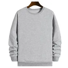 Moletom Gola Redonda Blusa De Frio Básico Careca Casaco Feminino Masculino Flanelado Algodão Liso