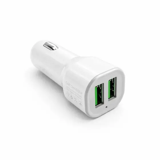 Carregador Veicular Branco 12V 3.4A 2 Saídas USB Inova