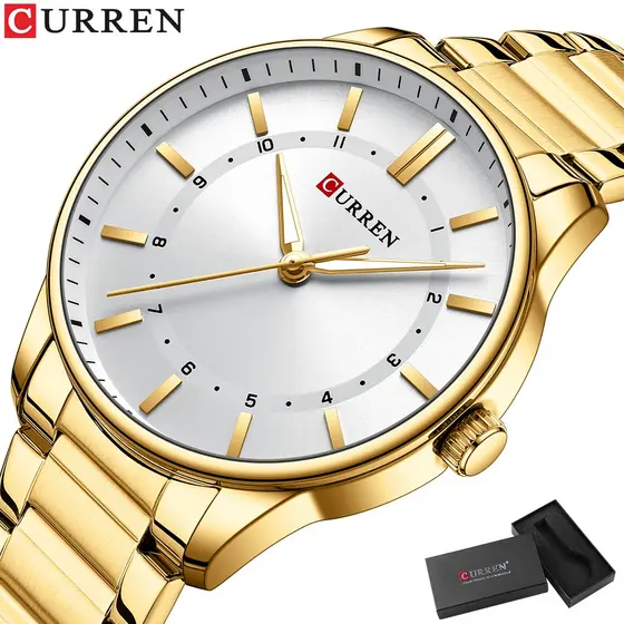 Relógio Masculino CURREN Original Mostrador De Marca Luxuoso Aço Inoxidável Clássico Moda Casual Negócios Esportes Quartzo Impermeável Com Caixa 8430