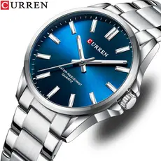 Relógio Masculino CURREN Original Apontador Luminoso Criativo Discador De Aço Inoxidável Quartzo Impermeável Casual Negócios Esportes 9090 XS Sem Caixa