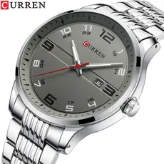 CURREN Business Men Relógios De Luxo Quartzo Em Aço Inoxidável Com Mãos Luminosas À Prova D'água 8411 XQ Sem Caixa