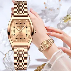 Nova Chegada CRRJU Ladies Watch Original Autêntico Aço Inoxidável Design Criativo Quadrado De Alta Qualidade 27CM Pequeno Discador Moda Luxo Casual Negócios Esportivos Quartzo À Prova D'água 5013 X